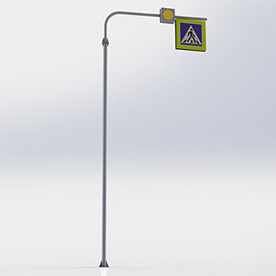 Комплекс дорожный - закладной фундамент,  опора и кронштейн для установки светофора и дорожных знаков.